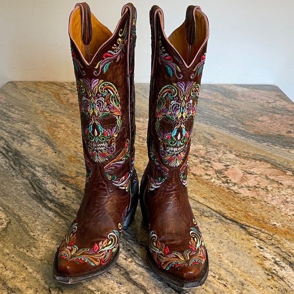Old Gringo Shoes - Old Gringo Dulce Calavera Multi Color 
Sugar Skull Boots Size 8 Worn 1X